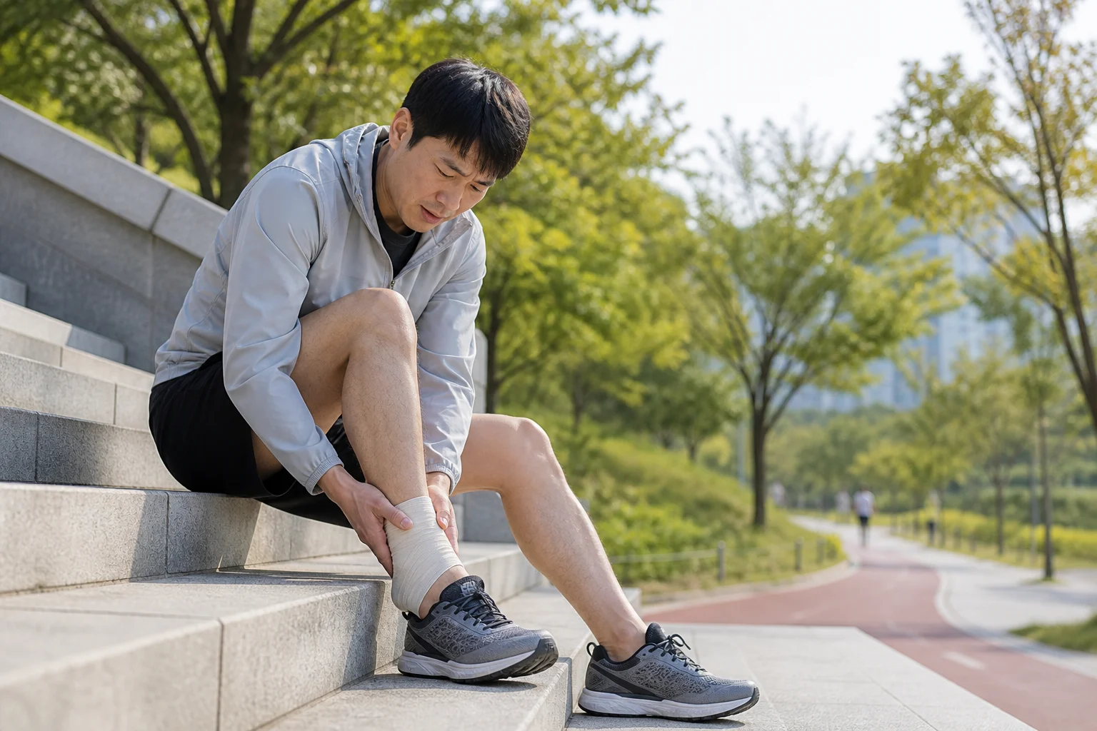일요일 정형외과 공식 확인 절차를 살펴보는 모습