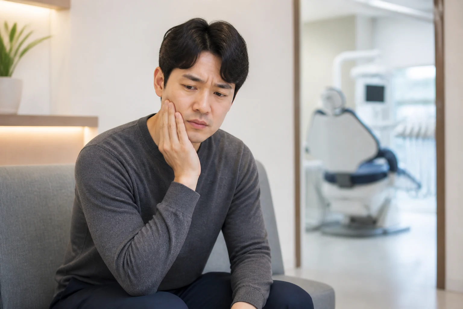 일요일 치과 공식 확인 절차를 살펴보는 모습